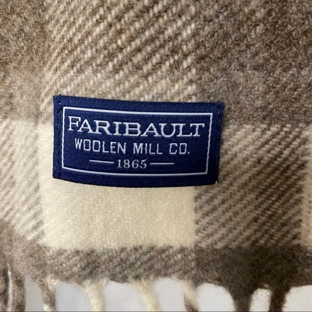 Faribault Plaid Neutrals Fringe Hem Scarf Vanilla Girl Winter